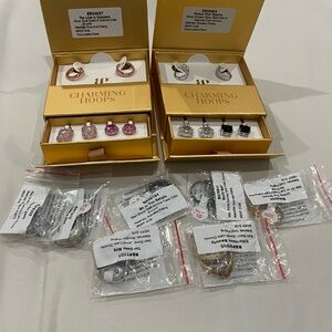 Bomb Party Jewelry Lot-7 rings and 2 charming hoops